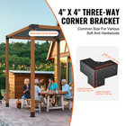 4  x4   Pergola Bracket Kit Inner 3 6x3 6 3-way Woodworks Diy Post 4 Pcs