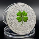 5 Pcs Four-leaf Clover Silver Coin  Good Luck   Best Wishes Lucky Charm Gift
