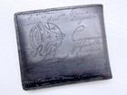 Berluti Makore Scritto Leather Compact Wallet Black