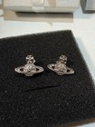 Vivienne Westwood Silver Mini Bas Relief Earrings New With All Packaging