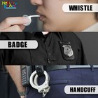 Kids Police Pretend Play Set - Police Badge Handcuff Toy Whistle Police Costume