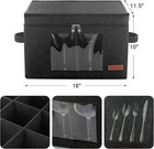 Foyego 2-pack Wine Glass Storage Box  24 Dividers  Dark Gray  Stackable