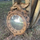 Syroco Eagle Bullseye Mirror 4007 Federal Convex 21 x15  Gold Tone Americana Mcm