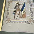 Vintage Mexican Scarf Grey Hombre  Matador Flag Snake Horse Shoe B12b Souvenir