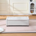 48  Faux Linen Upholstered Storage Bench With Arms Design Ottoman