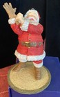 Vtg Christmas Happy Santa Claus Red Suit Waving Holding A Scroll Hallmark