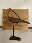 Hand Carved Antique Style Turned Head Alert Long Billed Curlew Shorebird Decoy