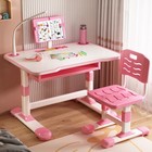 Height Adjustable Kids Study Desk And Chair Set Student Table W lamp drawer Usa