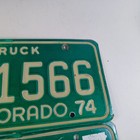 1974 Colorado Truck License Plate Plates Pair   Set Aa-1566 70s