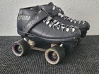 Vtg Riedell Carrera Speed Roller Skates Sz 8 Black Leather Model 105b Sure Grip