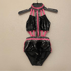 Glamour Mature Faux Leather Goth Grunge Studed Dance Costume Solo Dirty Diana Lc