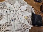 Lot Of Over 40 Antique Victorian Hat Pins In Stuffed Holder Some Unusual 