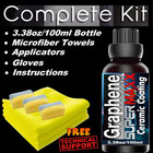 Ceramic Coating For Cars 10 Year Graphene Paint Protection  3 38oz 100ml -  kit 