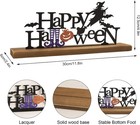Metal Happy Halloween Sign Wooden Base  11 8  4 9 Inch Black 