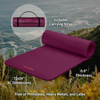 Solana Yoga Mat Thick 1 2in Non-slip Workout Mat With Nylon Strap - 72x24in Exer