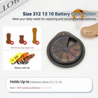 Kiorafoto Hearing Aid Battery Case For Size 312 With Keychain Holder