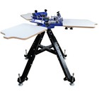 3 Color 3 Station Floor Screen Printing Machine Height Adjustable T-shirt Press