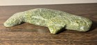 Vintage Canadian Inuit Green Serpentine Stone Whale Carving  20th Century   art 