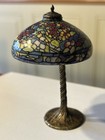Dollhouse Miniature Porcelain Shade Tiffany Style Lamp Brass Base See Size