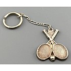 Vintage Key Ring Tennis Sterling Silver Usta Mississippi Double Racket 24 9g