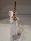 Vtg 12  Pearlized Iridescent Unicorn Glossy Porcelain Ceramic Opalescent Bust