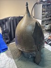 Medieval Battle Helmet Chain Mail Knight Steel Armor