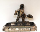 Vintage Iron Fireman Art Deco Metal Robot Coal Stoke Ashtray Coin Tray Ad Antiqu