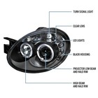 2003-2005 Dodge Neon Led Projector Headlights Pair Black