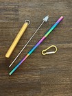 2-pc Portable Reusable Collapsible Retractable Telescopic Straw Stainless Steel