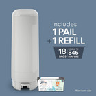 Diaper Genie Signature Diaper Pail With Easy Roll Refill 18 Bags  Grey