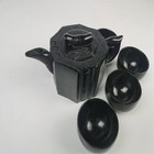 A Tea Set Carved From Black Jade chinese Kung Fu Tea Five Piece Set Teapot  Bowl