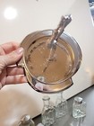 Vintage 5 Piece Chrome Plated Condiment Caddy Glass Triangular Cruets