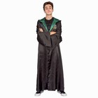 Harry Potter Slytherin Costume Black And Green Long Robe With Hood