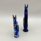 2 Coppabella Cobalt Blue Llama   s With Gold Design Peru Blown Art Glass
