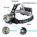990000lm Super Bright Xhp90 Led Cob Headlamp Zoom Rechargeable Headlight Torch