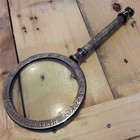 Antique Brass Magnifying Glass Nautical  Magnifier Vintage Table Top Collectible
