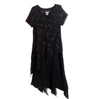 Vtg Citi Clothing Black Asymmetrical Maxi Formal Dress Sz 14 Fairy Whimsigoth T1