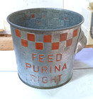 Vintage Purina Feed Purina Right Galvanized Steel 1 Gallon Dry Measure - Perfect
