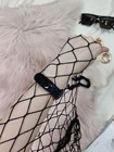 Quiet Luxury Black Aesthetic Wide Mesh Tights Size 2xs