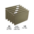 Staples 100  Recycled Hanging File Folders Letter 1 5-cut Tab Letter Size