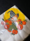 Vtg Scarecrow   Pumpkin Halloween Beverage Napkins 20ct Hallmark   Nos  