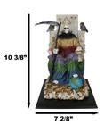 Ebros Rainbow Robe Holy Santa Muerte Seated On Throne With Scythe Statue 10 5 h