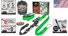 Secure Your Load  6 5ft Ratchet Straps With Carabiner Hooks - 1 000 Lb Wll