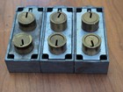 Vintage Lot X 3 Mosler Safe Deposit Box Brass Lock Replace M5700 No Keys