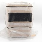 Vintage Victoria   s Secret Train Case Travel Cosmetic Bag Stripe Gold Label New