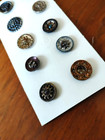Lot  10 Ct Mounted Antique Victorian Metal  Buttons -fillagree-medallion-vgc