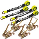 Heavy-duty Car Tie Down Straps 4pk - 2  X 96  Ratchet Straps With J Finger Hook