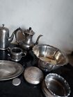 Vintage Tarnished Silver Plated Mixed Lot Teapots bowl pitcher  Miscellaneous