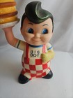   Big Boy Coin Money Piggy Bank Hard Vinyl Plastic W hamburger 8    W stopper Bxft