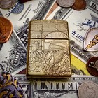 Zippo    when In Rome    Joe Camel Themed Brass Armor Cigarette Cigar Lighter